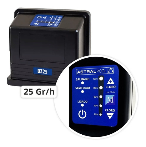 Imagen 3 de 6 de Clorador Salino Astral Bz-25 Hasta 75m3