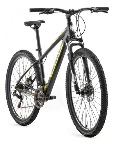 Mountain bike Bianchi Stone R29 M 21v frenos de disco mecánico cambios Shimano TY 500 y Shimano TY 300 color negro mate/amarillo