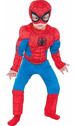 Disfraz Talla 3|4t Para Niño De Spiderman Musculoso Con