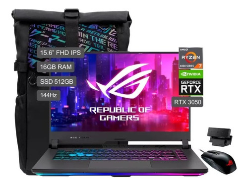 Laptop Asus Rog Strix G15 15.6 Ryzen7 16gb 512ssd Rtx3050