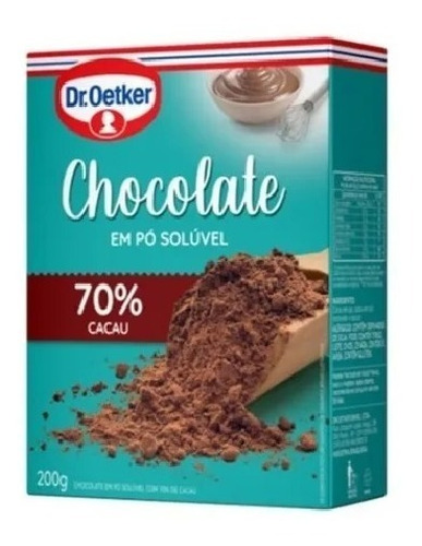 Chocolate Em Pó Solúvel 70% Cacau Dr Oetker 200g