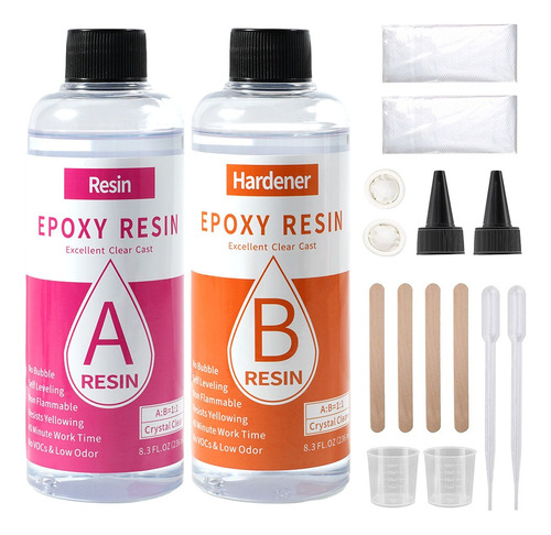 Kit De Resina Epoxy Para Artesanías Y Bricolaje 16onzas 1:1