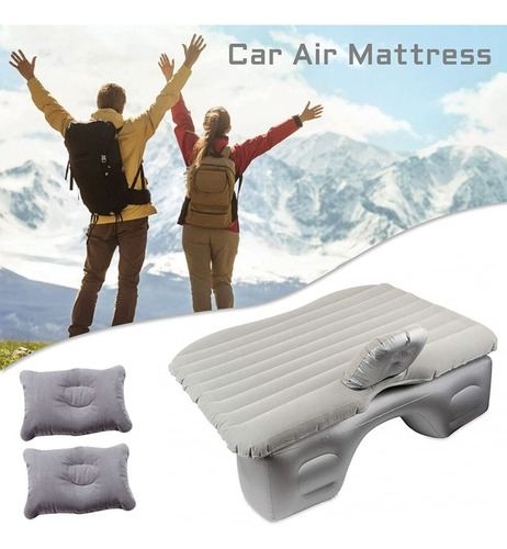 Colchon Inflable Auto Cama + Compresor + 2 Almohadas Camping