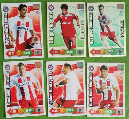 Lote 6 Cartas Argentinos Juniors. Adrenalyn 2012 Panini