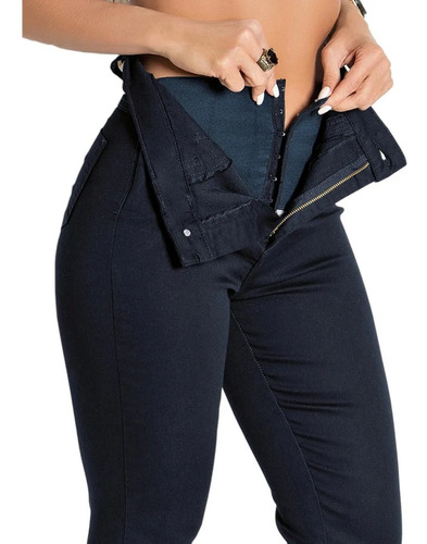 Calça Sawary Jeans Cintura Alta Com Elastano Super Lipo