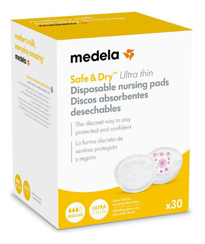 Absorvente Para Seios Descartavel Ultra Fino 30 Un - Medela Cor Branco