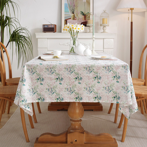 Mantel Clásico De Tela Estampada Con Hojas