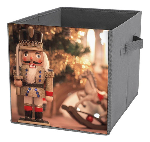 Cubo Almacenamiento Madera Soldado Juguete Cascanuez Navidad