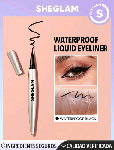 Sheglam-delineador Liquido, Uninterrupted Waterproof Color Negro Efecto Mate