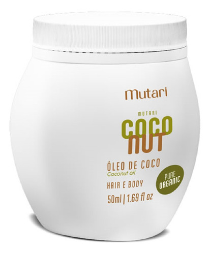 Óleo De Coco Organico Mutari Cebelo E Pele Ultra Hidratação