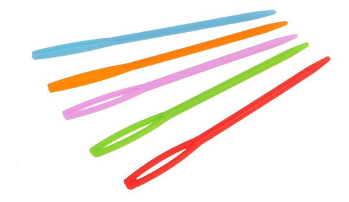 5x100pcs Agujas De Coser De Plástico Para Niños Lana Tejer