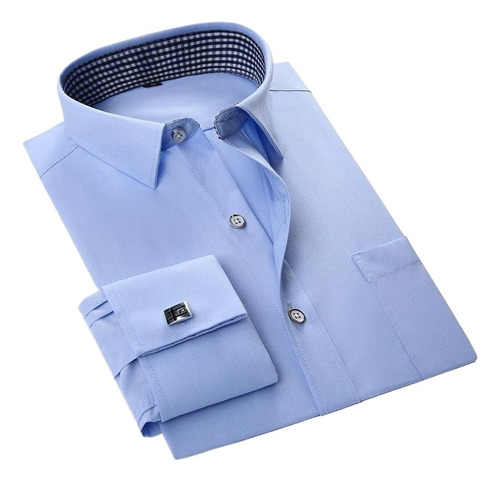 Camisa De Vestir Para Hombre, Esmoquin, Puño Francés, Corte