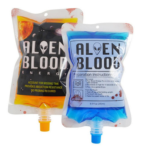 Kit Com 10 Bolsas De Sangue Falso Para Bebidas - Alien Blood