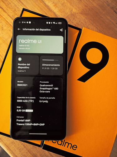 Celular Realme 9.... 8gb Ram Y 128gb 