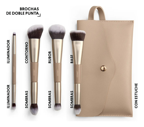Set De Brochas De Maquillaje Doble Punta Easy Blend Cyzone
