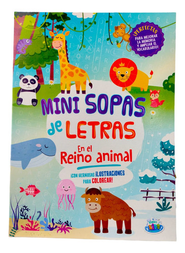 Libro Infantil Mini Sopas De Letras En El Reino Animal