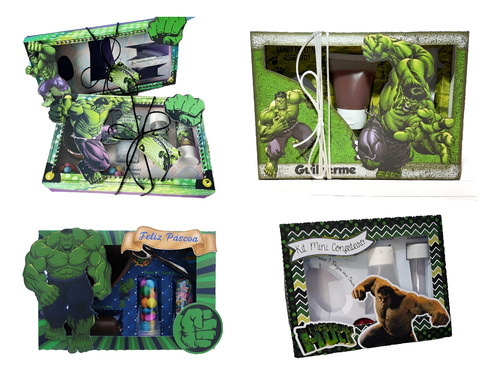 Arquivo Corte Pascoa 4 Caixas Mini Confeiteiro Hulk