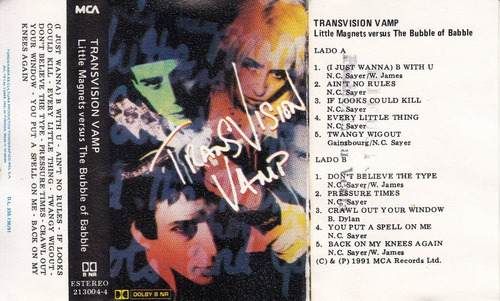 1991 Transvision Vamp Cassete Promo Uruguay Tape Rare Rock