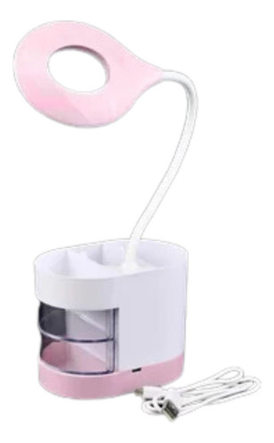 Lampara Flexible De Mesa Y Escritorio Con Porta Lapices Usb