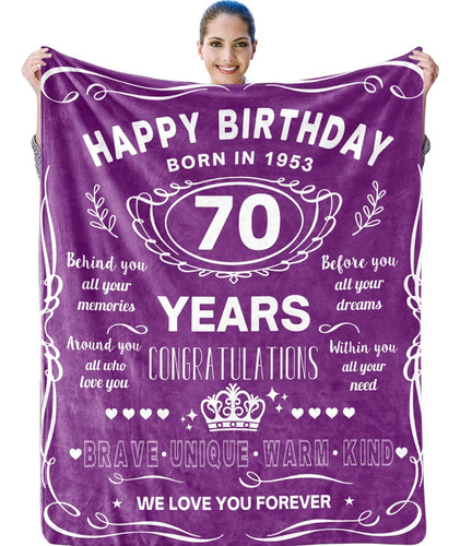 Regalos De 70 Cumpleaños Para Mujeres 1953, Manta De 50 X 60