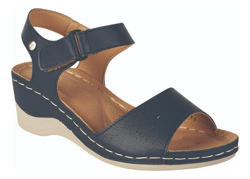 Sandalias Plataforma De Dama Estilo 1332 Color Marino