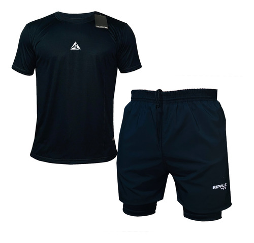 Conjunto Deportivo Pantaloneta Con Lycra Y Camiseta Ripple