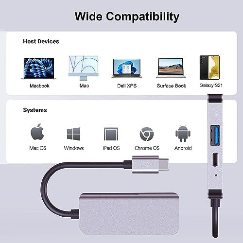 Qces Adaptador Usb C A Hdmi Para Mac, Usb-c Digital Av Multi