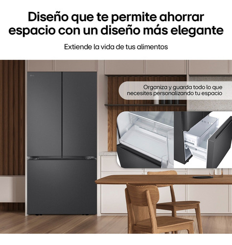 Refrigerador LG French Door 25 Pies Cúbicosgm65bpt Color Negro