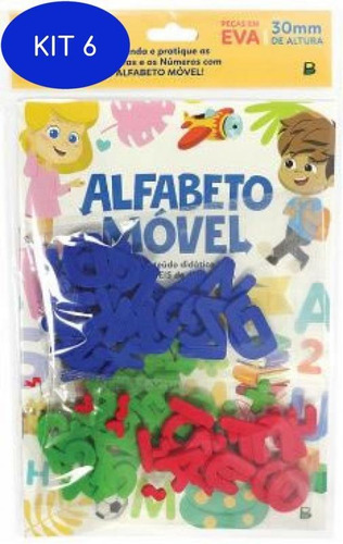 Kit 6 Livro Alfabeto Móvel: Letras E Números