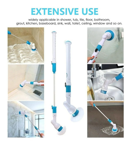 Cepillo De Limpieza Eléctrico, Inalámbrico, Recargable Baño