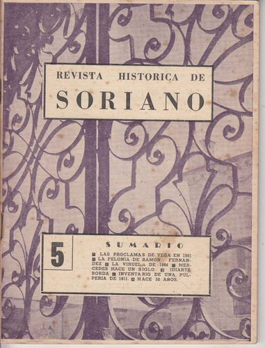 1961 Revista Historica De Soriano Nº 5 Lockhart Y Otros