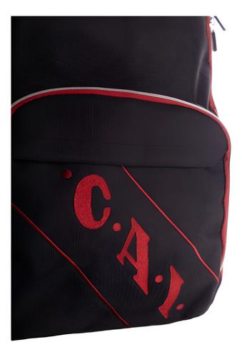 Mochila Espalda Juvenil Independiente Backpack Color Negro Diseño De La Tela Liso