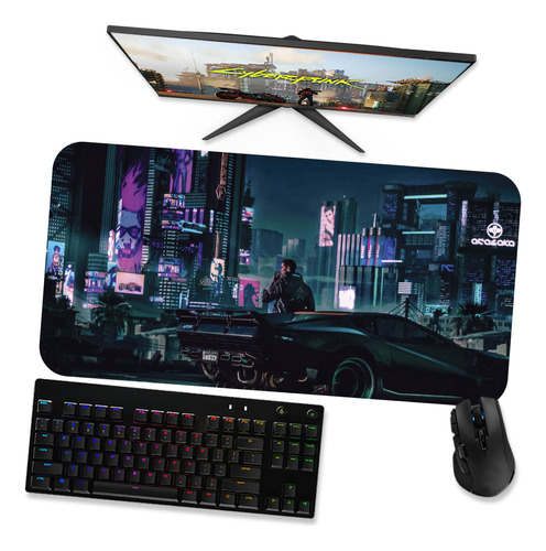 Mousepad Gamer Grande 80x40 - Cyberpunk - Cenário 2