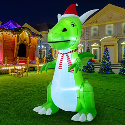 Dinosaurio Verde Inflable De Navidad, Decoración Infla...