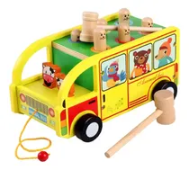 Comprar Juguete Didáctico Encaje Bus Con Martillo 6 Dedos Madera -01