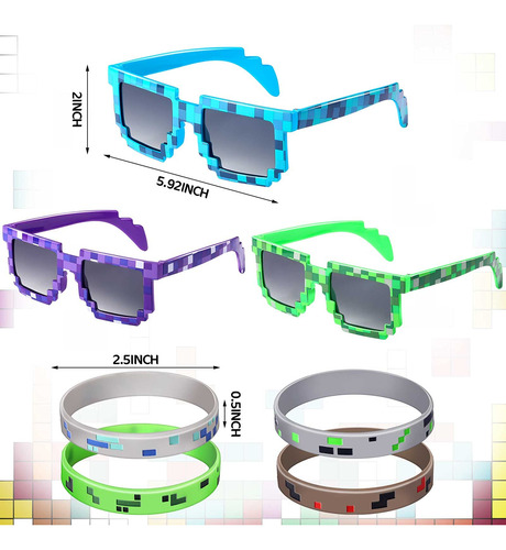 Gafas De Sol Y Pulsera Party Favors Fiada Pixel, 24 Piezas