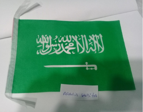 Bandera Arabia Saudita  De  21 X 14 Cms Ancho