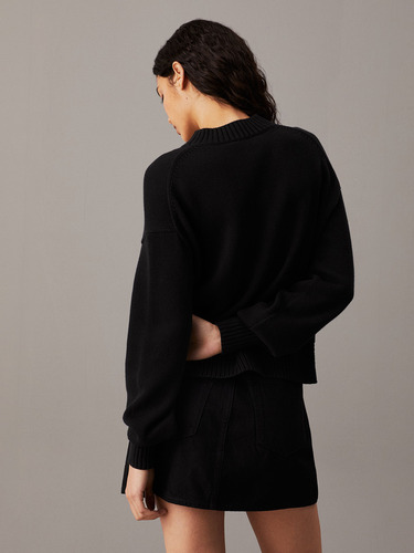 Sweater Ck Intarsia Loose Negro Calvin Klein
