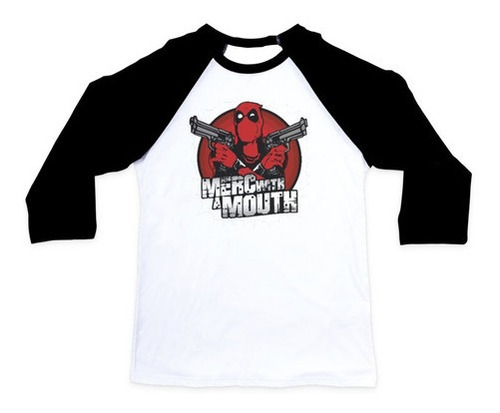 Playera Estampada Manga Raglan 3/4 Dead Pool 380