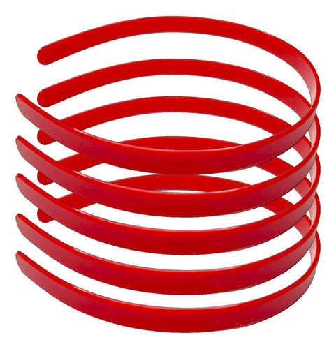 Vincha Plástica 1cm Para Forrar Color Deco Cotillon X 50u Rojo