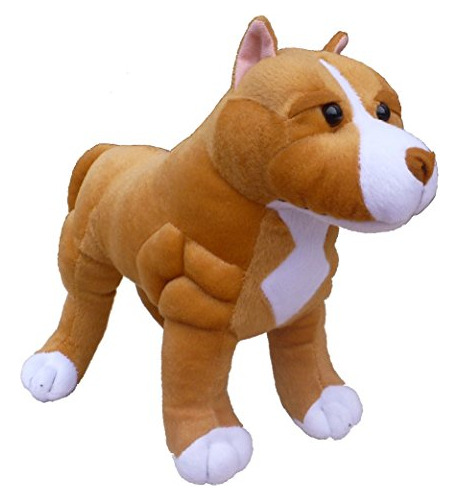 Juguete Peluche Parado Perro Pitbull 33x25cm