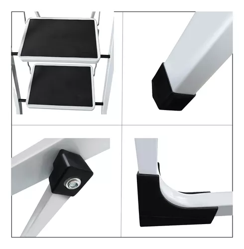 Escalera plegable con 2 taburetes de cocina, mini escalón, taburete  plegable de carga máxima de 330.7lbs, taburete escalonado para adultos,  escalera