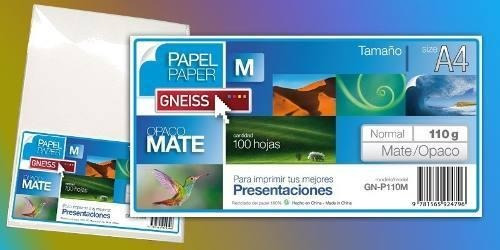 Imagen 1 de 1 de Papel Presentacion Gneiss P110 M 110g Opaco/matte