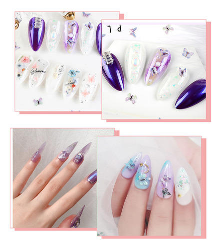 Pegatinas De Uñas Pinsheng Con Forma De Mariposa En 3d
