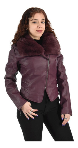 Campera Mujer Corta Elegante Ecocuero Piel Santellon 15552