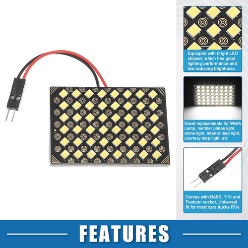 Placa Luz Interior De Techo Para Auto T10, Fusible 12v