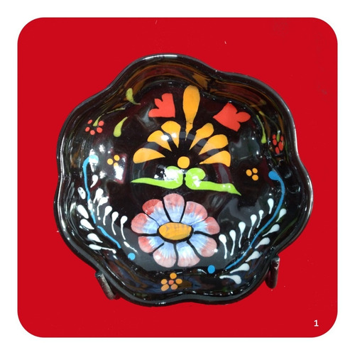 Tazón Calabaza De Cerámica Tipo Talavera 16 Cm 400 Ml 1 Pza