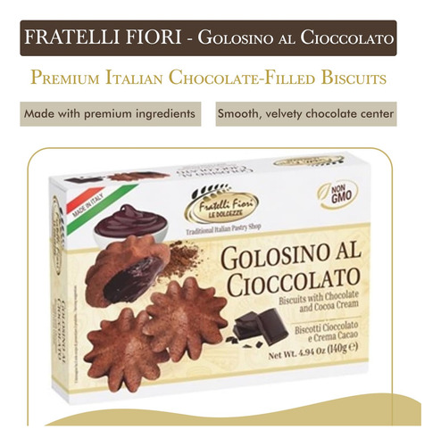 Galletas Rellenas De Chocolate Estilo Italiano 140 Gramos 2