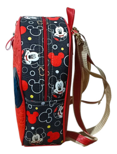 Mochila Infantil Mickey Mouse Roso Tela Estampada Con Personaje En 3d