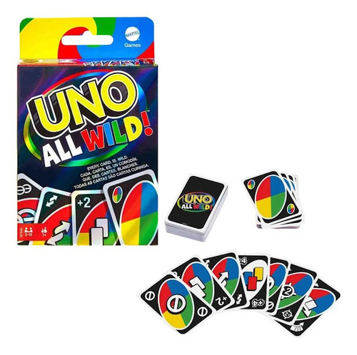 Juego de cartas Uno All Wild Unit Hhl33 Mattel